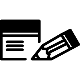 Small notepad and pencil outlines icon