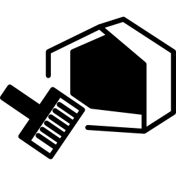 Dust pan and broom icon