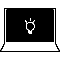 Open laptop with light bulb icon