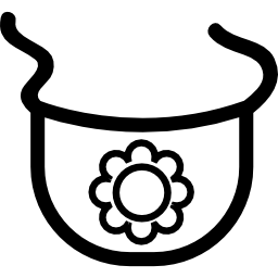 Baby bib outline with a flower icon