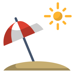 Sun umbrella icon