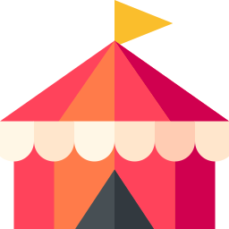 Circus tent icon