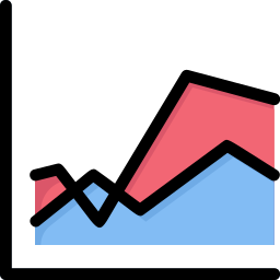 grafico ad area icona