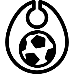 bavoir bébé avec une illustration de ballon de football Icône