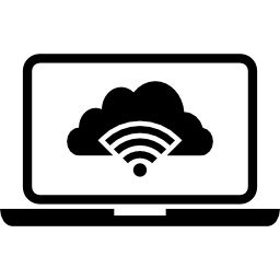 laptop aangesloten op de cloud icoon