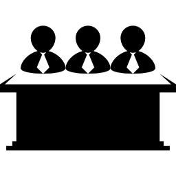 Businessmen team behind a desktop icon