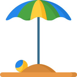 Beach umbrella icon