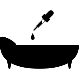 Essential oil drops in bathtub for relaxation bath icon