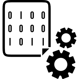 codes binaires et roues dentées Icône