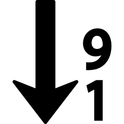 absteigende zahlen von 9 bis 1 icon