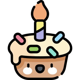 Birthday cupcake icon