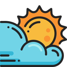 Clouds and sun icon