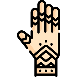 Henna painted hand icon