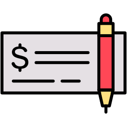 Bank check icon