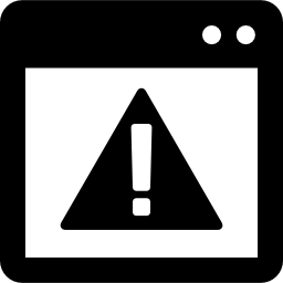 Warning window with exclamation sign inside a triangle icon