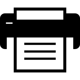 Printer with document coming out of machine icon