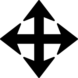 Cross variant with arrow edges icon