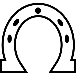 Horseshoe white outlined shape icon