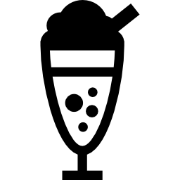 泡クリームとストローの入ったドリンクグラス icon