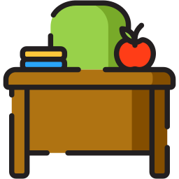 Teacher desk icon