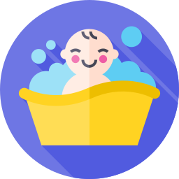 Baby bath tub icon