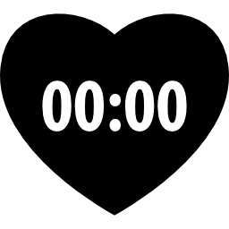 Heart shaped clock icon