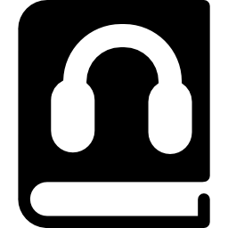 Book with headphones symbol icon