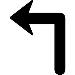 Arrow of large size turning to the left icon