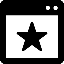 Open window with star symbol icon