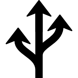 Triple arrow merging to one icon