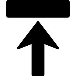 Arrow upward to rectangle shape icon