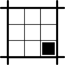 南東エリアに黒い四角を配置した正方形のレイアウト icon