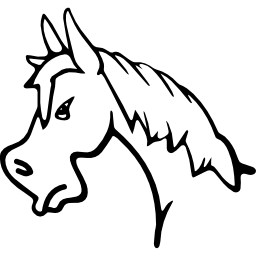 contour de vue de côté de visage de cheval en colère Icône