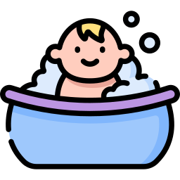 Baby bath tub icon