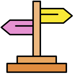 Direction sign icon