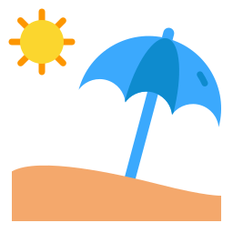 Beach umbrella icon