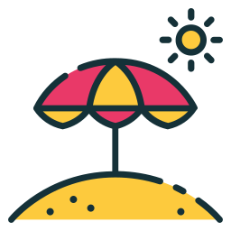 Sun umbrella icon