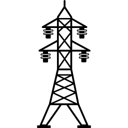 linha de energia com quatro isoladores Ícone