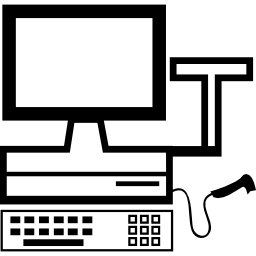 Electronic billing machine with scanner icon