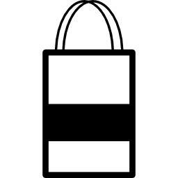 Shopping bag with one black stripe and two handles icon