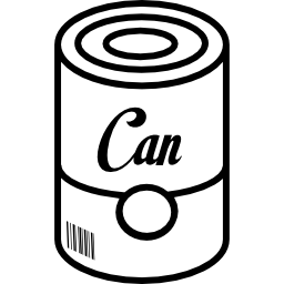 Can of food with barcode icon