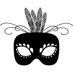 maschera di carnevale con ornamento di piume icona