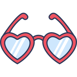 Heart glasses icon