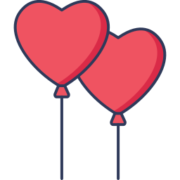 Heart balloon icon