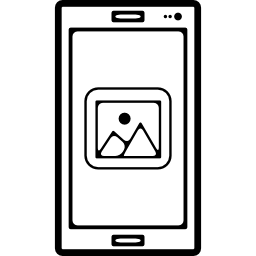 bildgalerie ansichtsschild auf dem bildschirm einer handy-gliederung icon