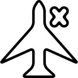 Mobile phone mode sign of an airplane with a cross icon