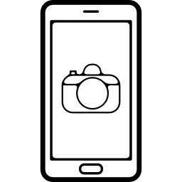 Camera sign on mobile phone screen icon