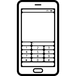 Mobile phone model with buttons view icon