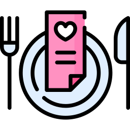 Romantic dinner icon