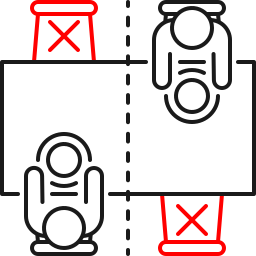 distanciation sociale Icône